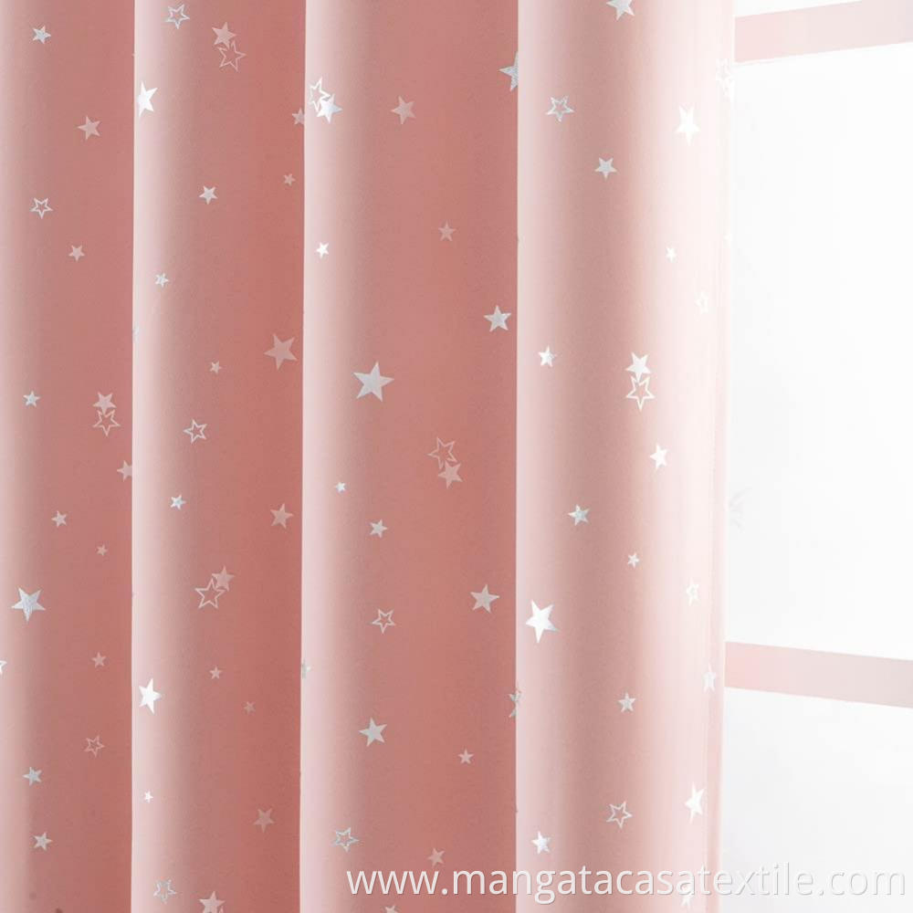 Pink Print Blankout Curtain